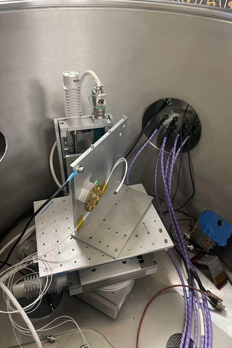 Peletron with devices being tested 