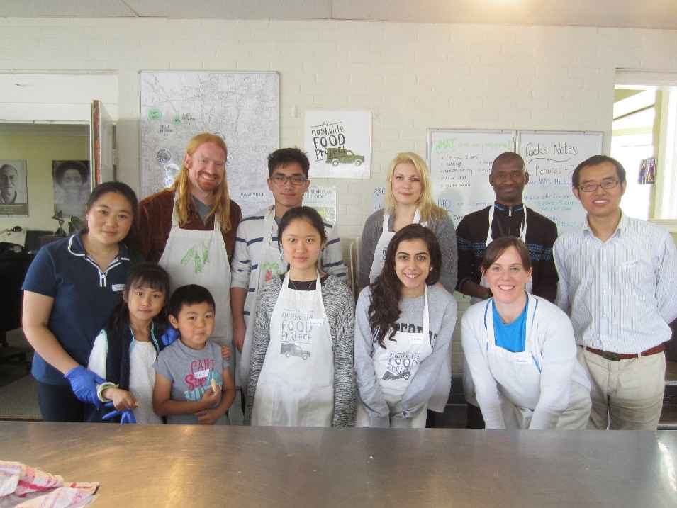 Students in the Nashville Food Project kitchen