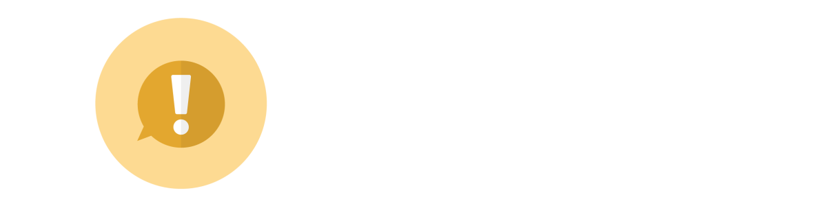 Text 'ATTENTION' next to a yellow speech bubble with a white exclamation mark inside.