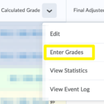 Final Grade – enter grades
