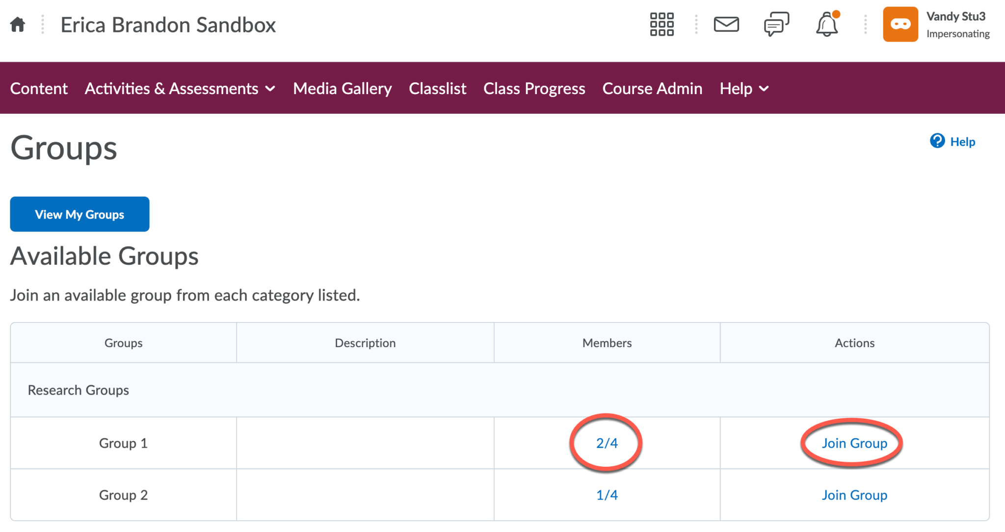 Creating SelfEnroll Groups for your Students Brightspace