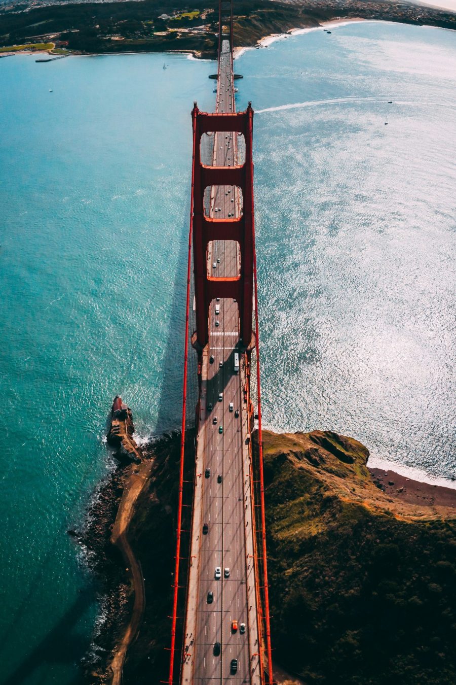 aerial photo of the Golden Gate Bridge in San Francisco