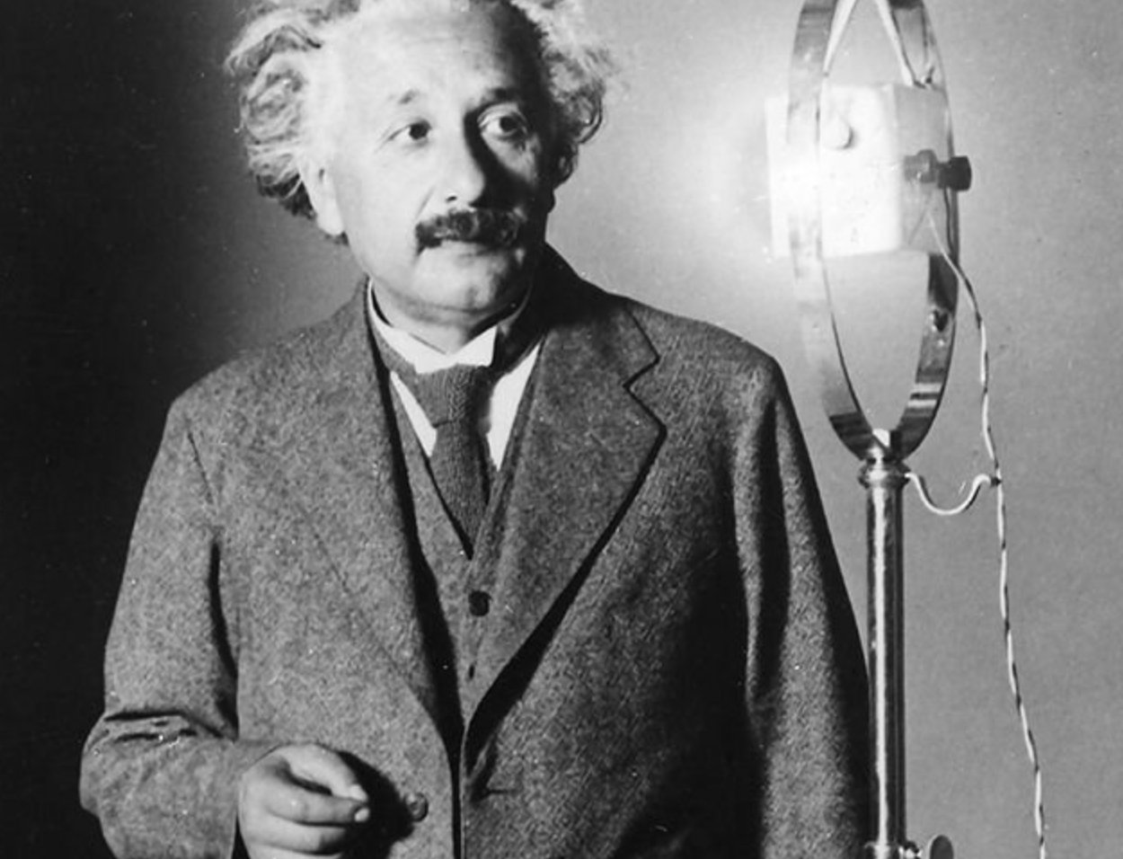 a picture of albert einstein in grayscale