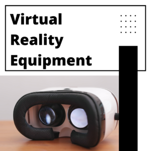 oculus headset with text reading virtual reality