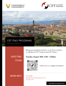 CET Italy Info Session poster