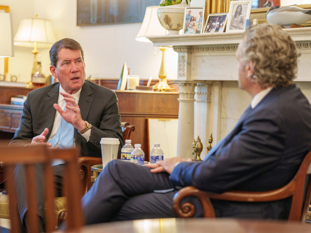 Chancellor Daniel Diermeier, Nathan Green and members of leadership meet with members of Congress and the Senate on June 25, 2025
