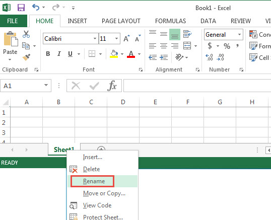 Excel - Renaming a Sheet