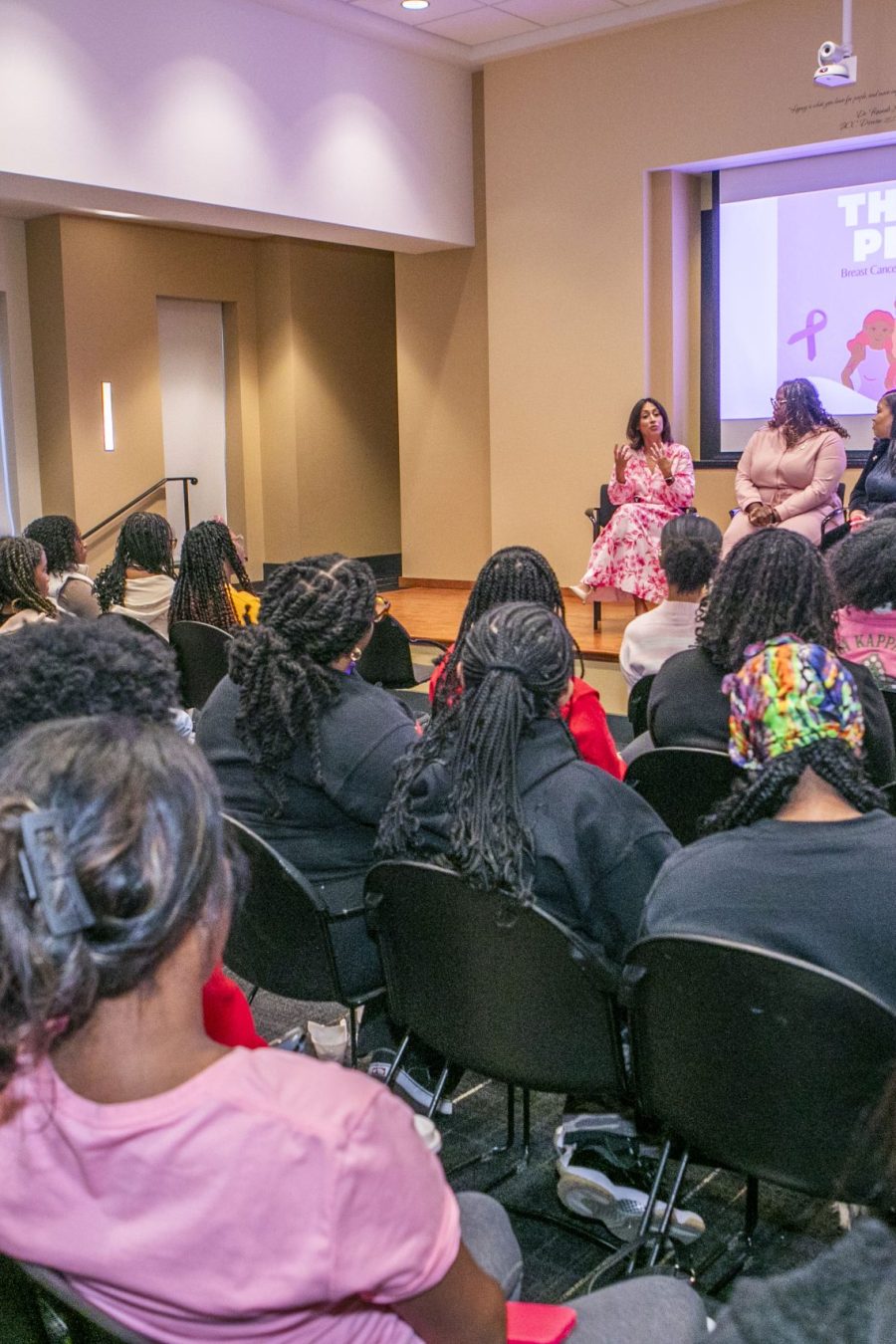 Students in the BCC listening to a program.