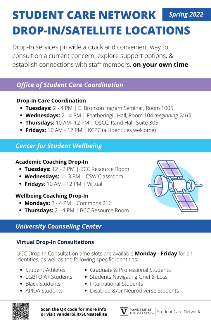 Bcc Calendar Spring 2022 Satellite Services | Student Care Network | Vanderbilt University