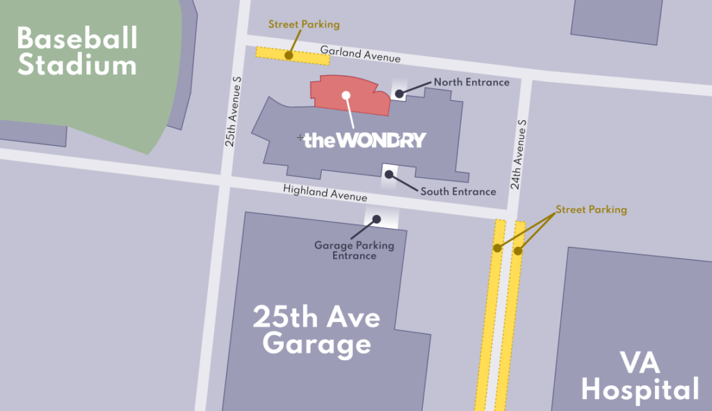 Directions to get to the Wond'ry Vanderbilt University the Wond'ry