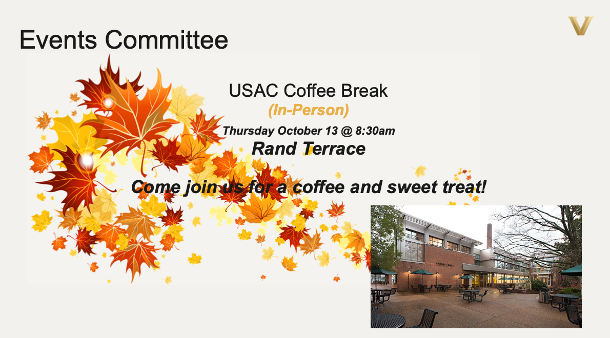 Coffee Break on October 13 on Rand Terrace