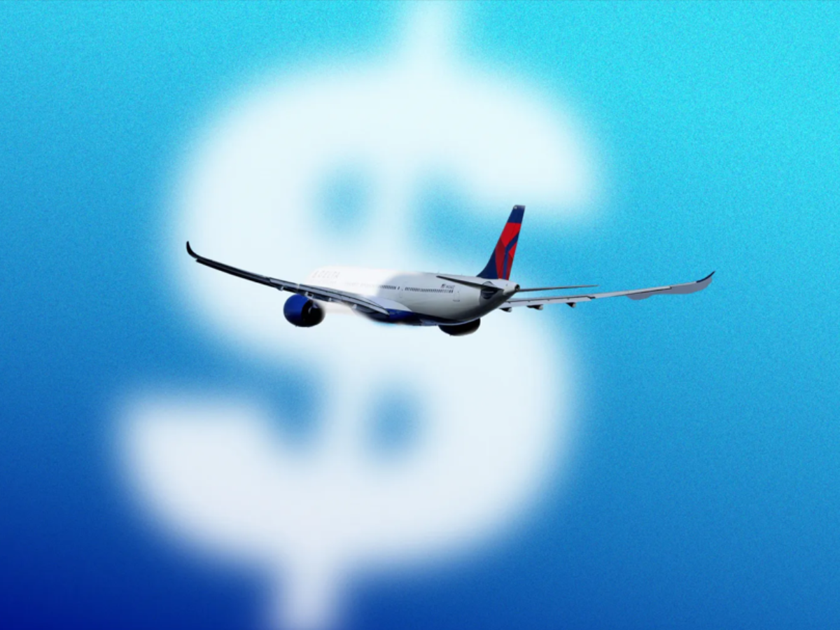 Plane with money sign