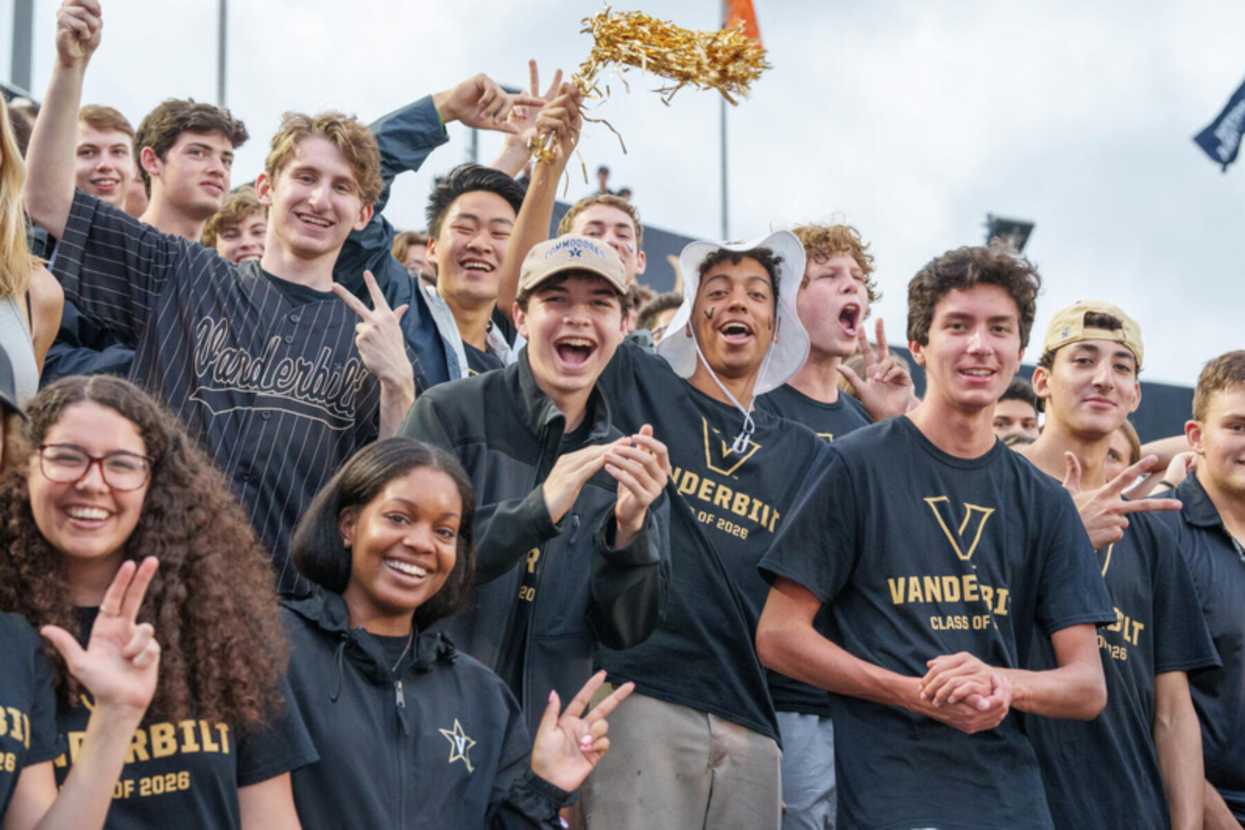 First-year students attending their first football game